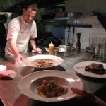 Chef Alexandre Gosselin presiding over the open kitchen, Chez Victoire