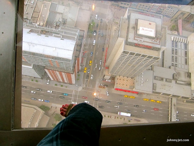 Daring moves at the top of Calgary Tower