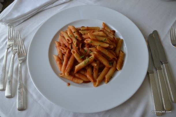 Penne pasta with plum tomato sauce
