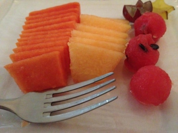 Fresh fruit with breakfast