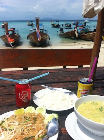 Our favorite local Thai restaurant on the beach a walk away from Zeavola.