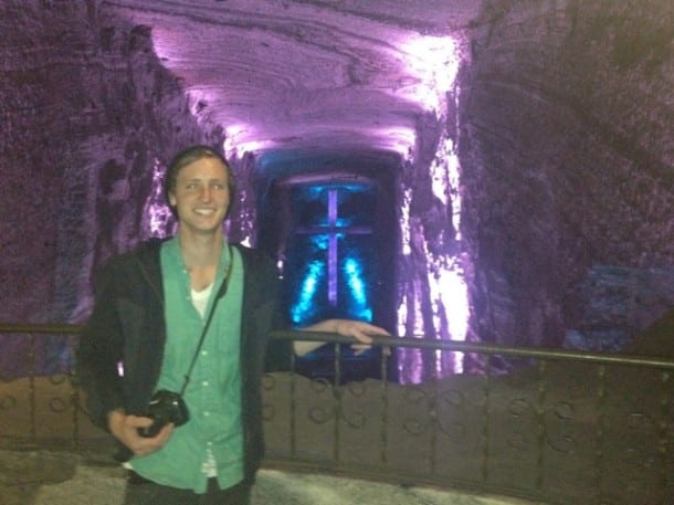 Me at the epic Salt Cathedral of Zipaquirá