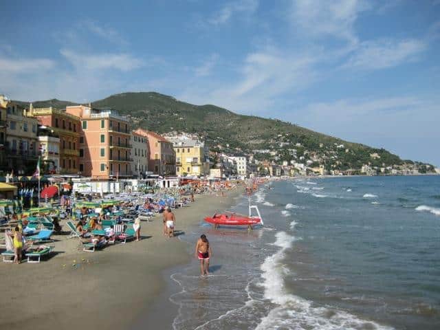 The beach at Alassio