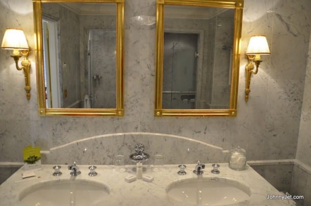 Bathroom sinks at Hotel de Paris Monte-Carlo 