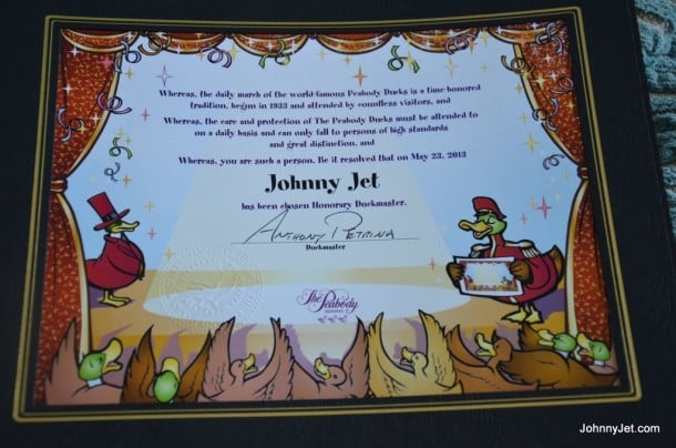 My Honorary Duckmaster certificate