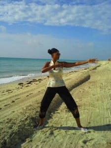 Qigong on the beach.