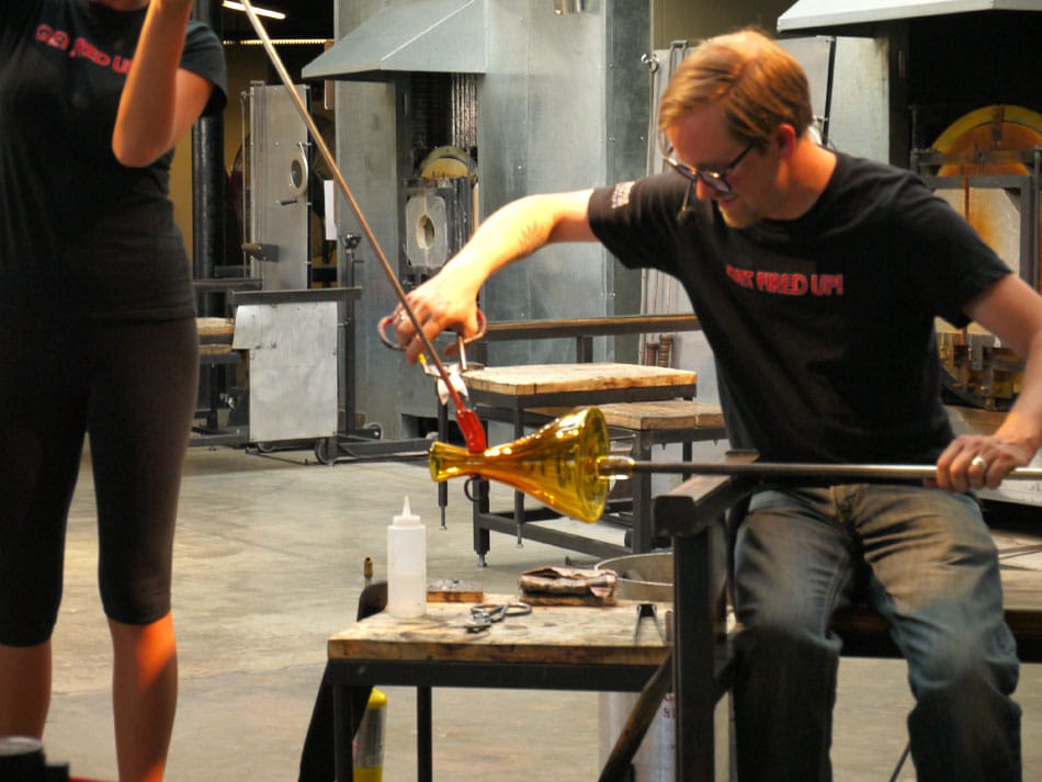 Glass Blowing demonstration at Chrysler Glass Museum