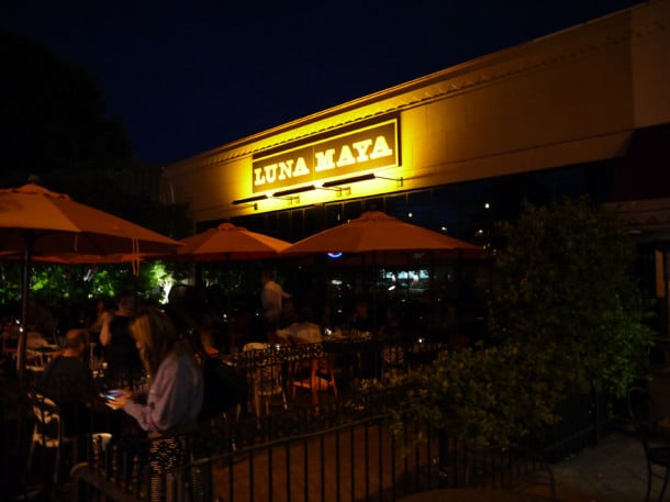 Luna Maya restaurant at night