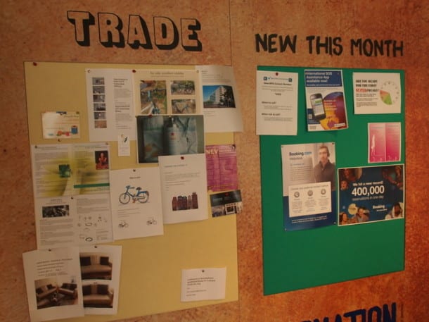 On the corkboard at Booking.com