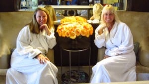 Winner Doris and friend Tracy at the spa