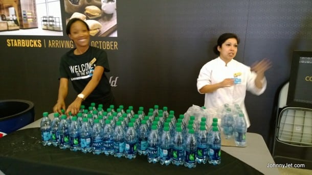 LAX Airport Workers handing out free bottled water since restaurants aren't opened yet