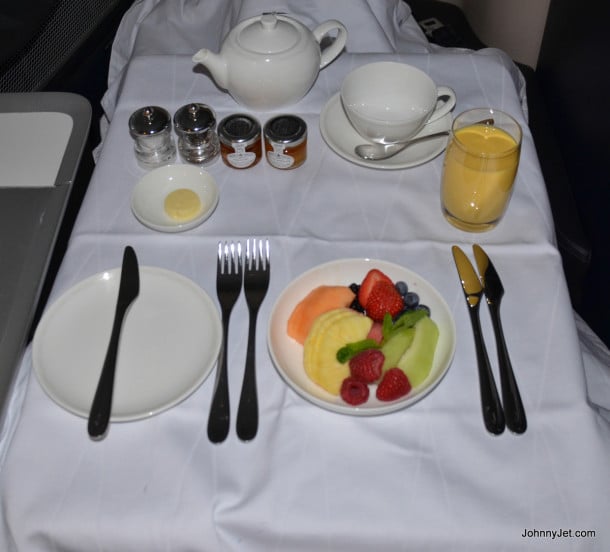 Breakfast is Served on British Airways A380 in First Class