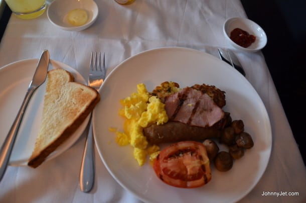 English Breakfast on British Airways A380 in First Class