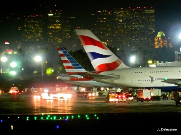British Airways A380 parked at LAX. Photo by JL Delezenne