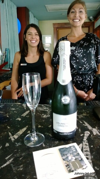 Glass of Champagne at Check-In at Shade Hotel