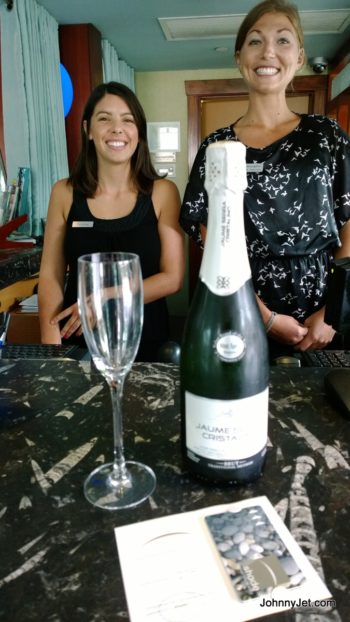 Glass of Champagne at Check-In at Shade Hotel