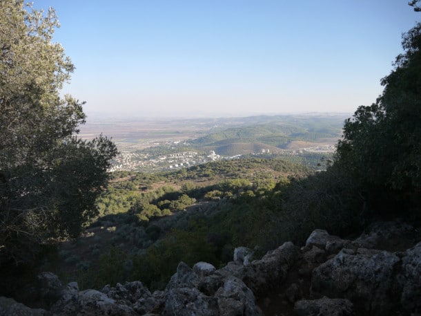 Rugged terrain seen from the top of Mt. Carmel