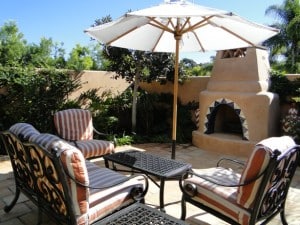 A casita's outdoor patio area