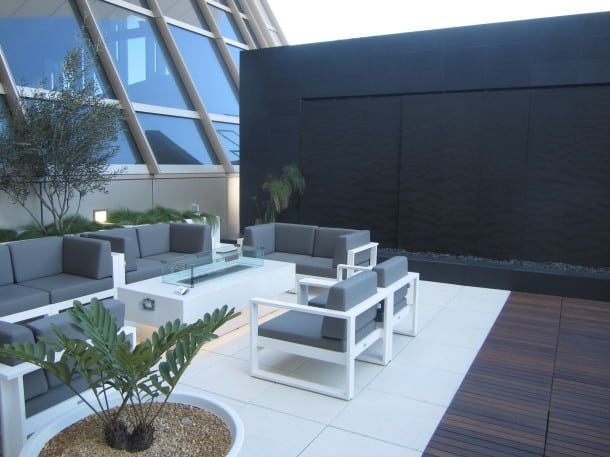 Outdoor terrace sitting area