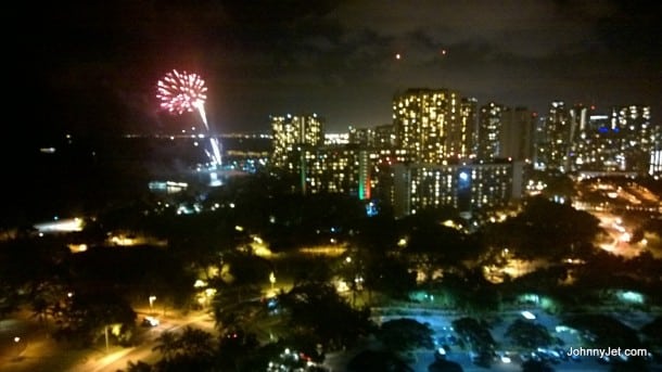 Hilton's Friday Night Fireworks as seen from Trump Waikiki
