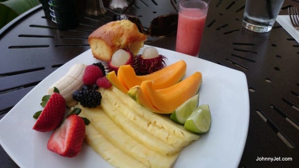 Breakfast fruit at Tropics in Hilton Hawaiian Village 