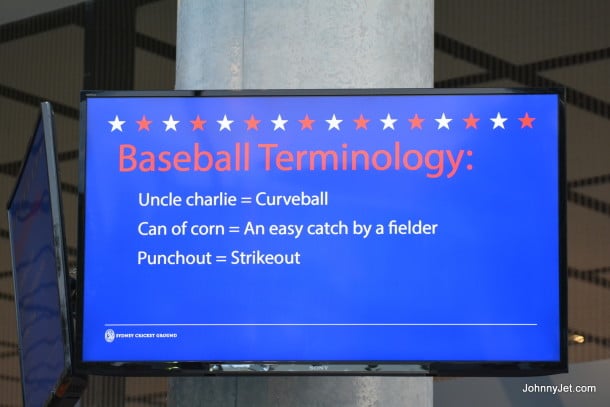 Baseball terminology at SCG
