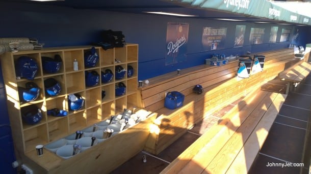 Los Angeles Dodgers dugout at SCG in Sydney