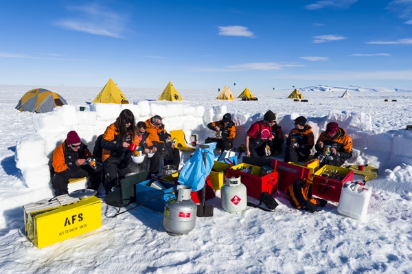 Marli, Michael and team gaining field experience on the Ross Ice Shelf