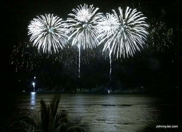 Honolulu Festival Fireworks as seen from the Royal Hawaiian Hotel
