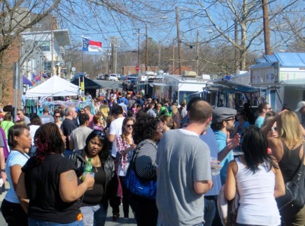 Crowds fill the streets at the Food Truck Rodeo
