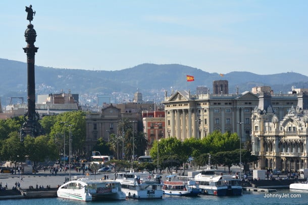 View of Barcelona from ship