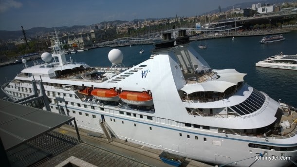 View of our ship from hotel room