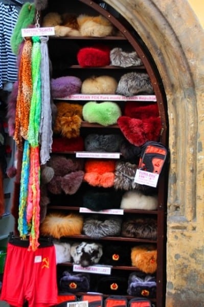 Scarves, hats and undies in Prague