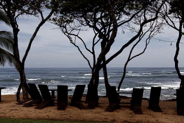 Chairs—and solitude—on a beach in Guanacaste, Costa Rica