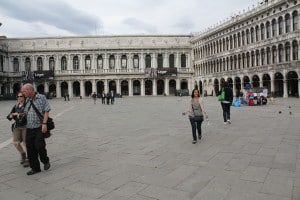 Strolling through St Mark's Square on way to the Doge's Palace