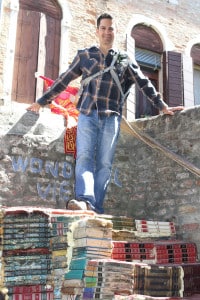 The famous staircase made of books. I had to climb it, just to say I did!!