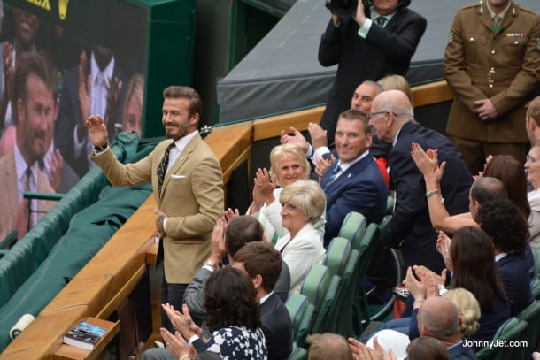 David Beckham being honored at Wimbledon