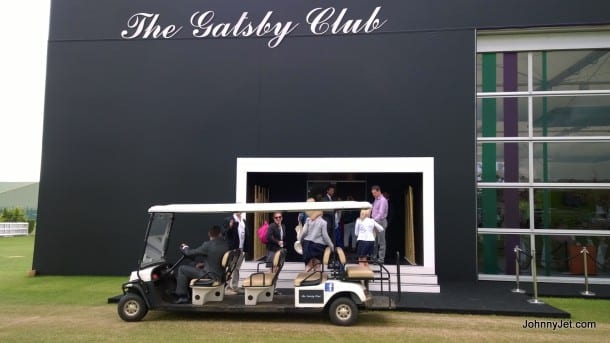 The Wimbledon Experience Buggy pulling up to The Gatsby Club