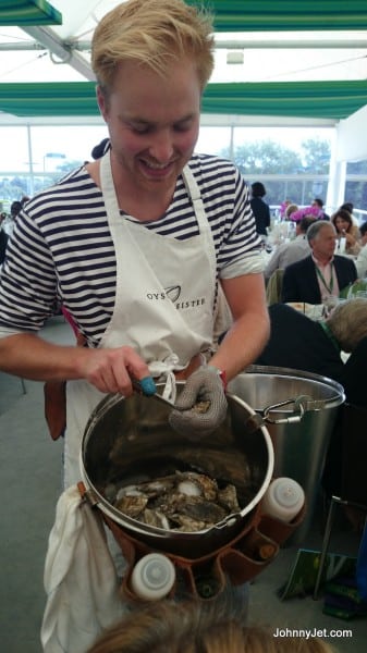 They shuck oysters table side at Wimbledon Experience