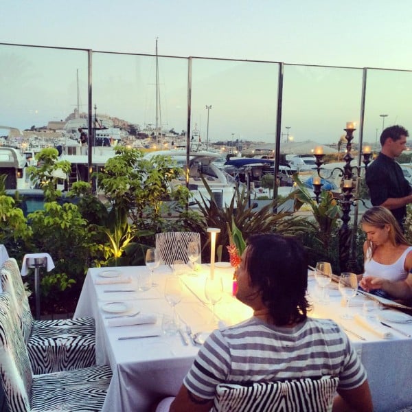 Cipriani Ibiza table with a view to Old Town