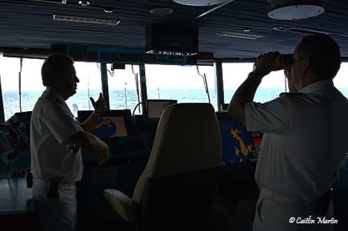The first day on the ship, I got to watch as the captain docked the ship in Mykonos