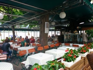 Patio dining on Isola Bella
