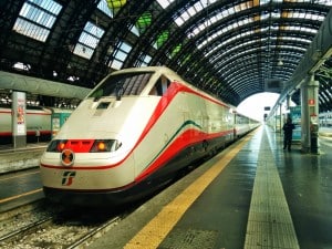 Italy's high speed rail "Frecciarossa" is quite speedy