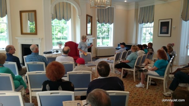 Learning about the 1950s-era All American Girls' Professional Baseball League from former league player Lois Youngen