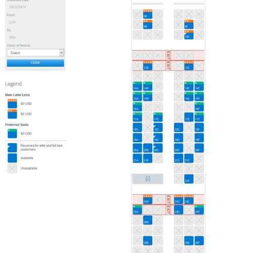 American Airlines New A321 Seat Map