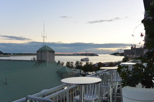 View of Lake Ontario from the pool and terrace area