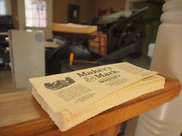 Handcut labels in the Label Room