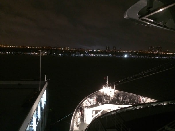 Bow of the ship as seen from the officer's deck