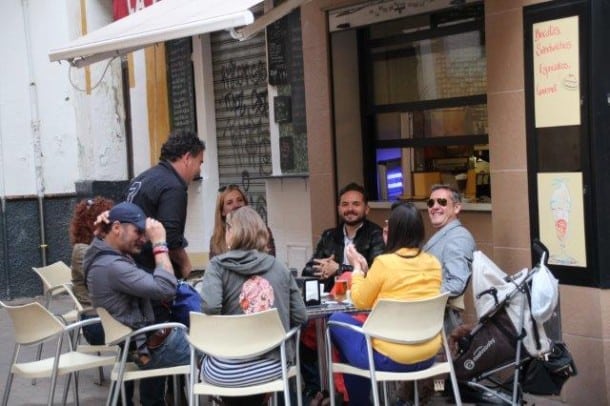 Seville locals meet for food, wine and laughter