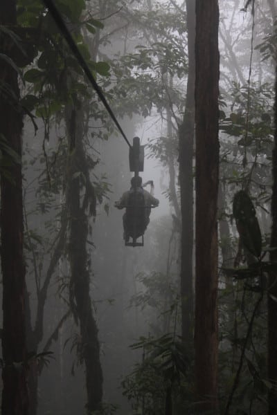 Sky bike into the mist